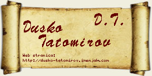 Duško Tatomirov vizit kartica